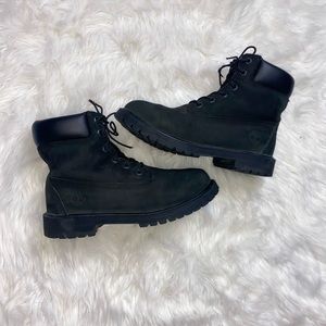 Black combat Timberland boots
